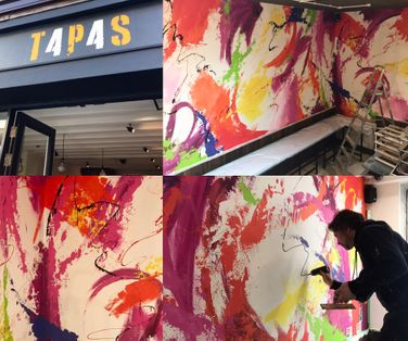 Mural for Tapas 44 - assisting John Harragan